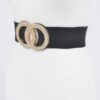 Plus-Size Elastic Belt with Rhinestone Buckle