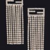 Rhinestone Fringe Earrings – Elongated Sparkle Drop