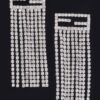 Rhinestone Fringe Earrings – Elongated Sparkle Drop
