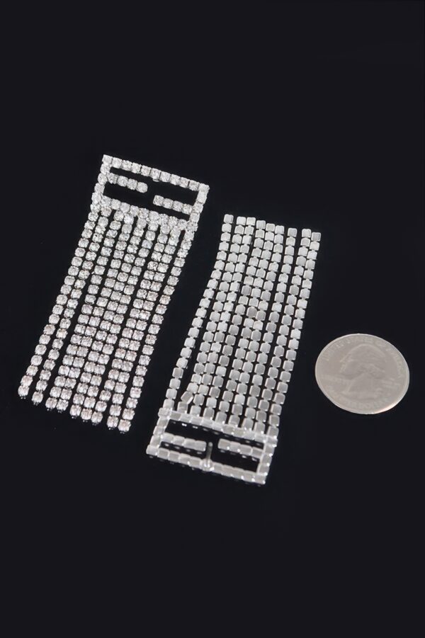 Rhinestone Fringe Earrings – Elongated Sparkle Drop