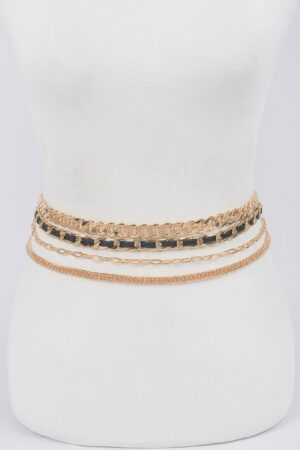 Multi-Layered Chain Waist Belt – Metallic Iron