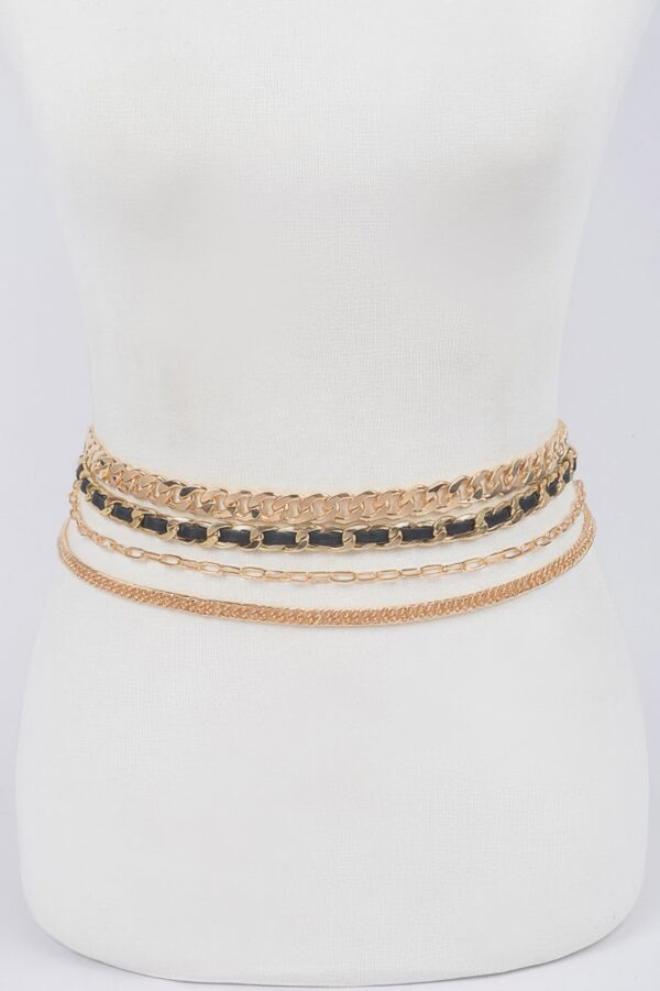 Multi-Layered Chain Waist Belt – Metallic Iron