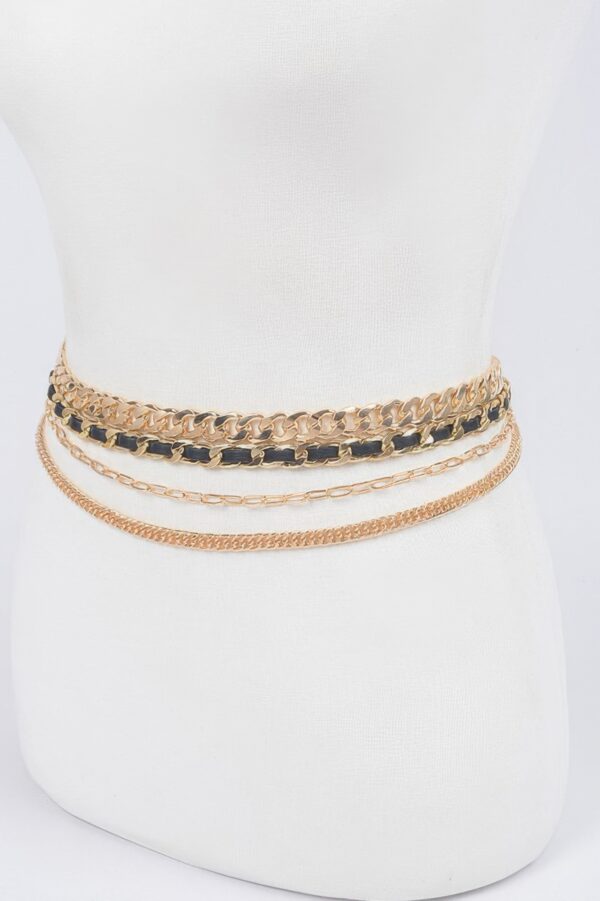 Multi-Layered Chain Waist Belt – Metallic Iron