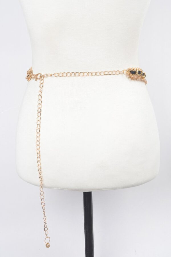 Multi-Layered Chain Waist Belt – Metallic Iron