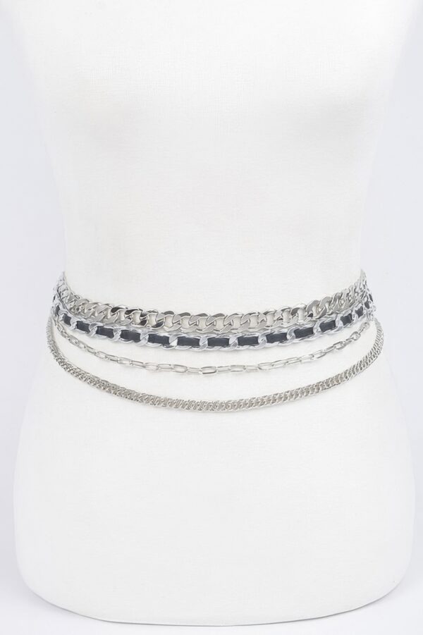 Multi-Layered Chain Waist Belt – Metallic Iron