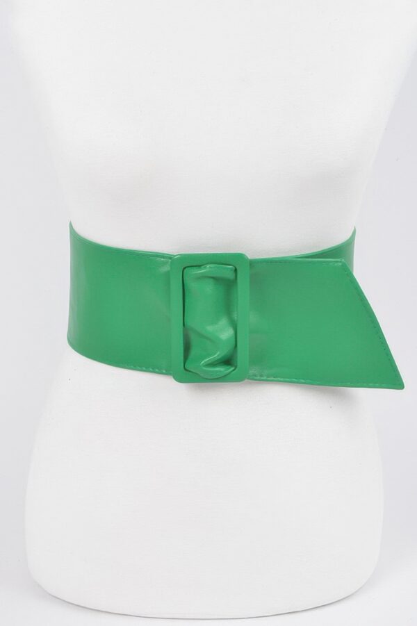 Faux Leather Wide Waist Belt – Structured Silhouette