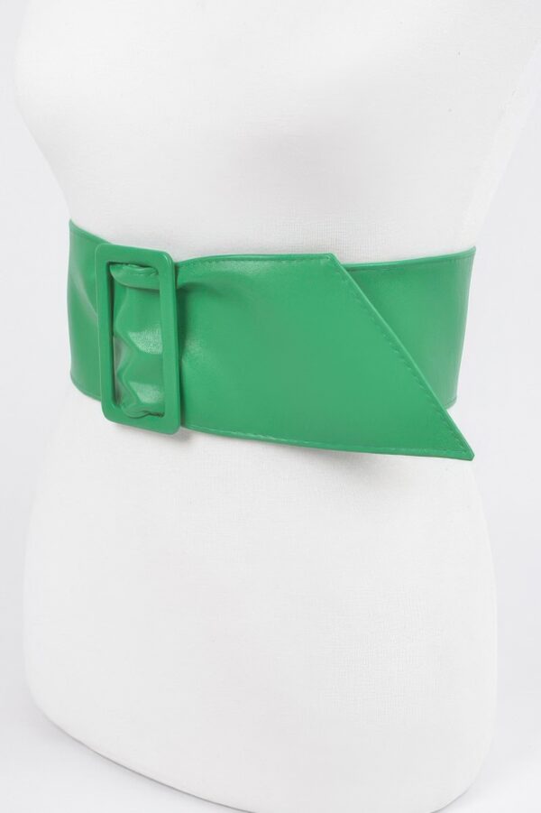 Faux Leather Wide Waist Belt – Structured Silhouette