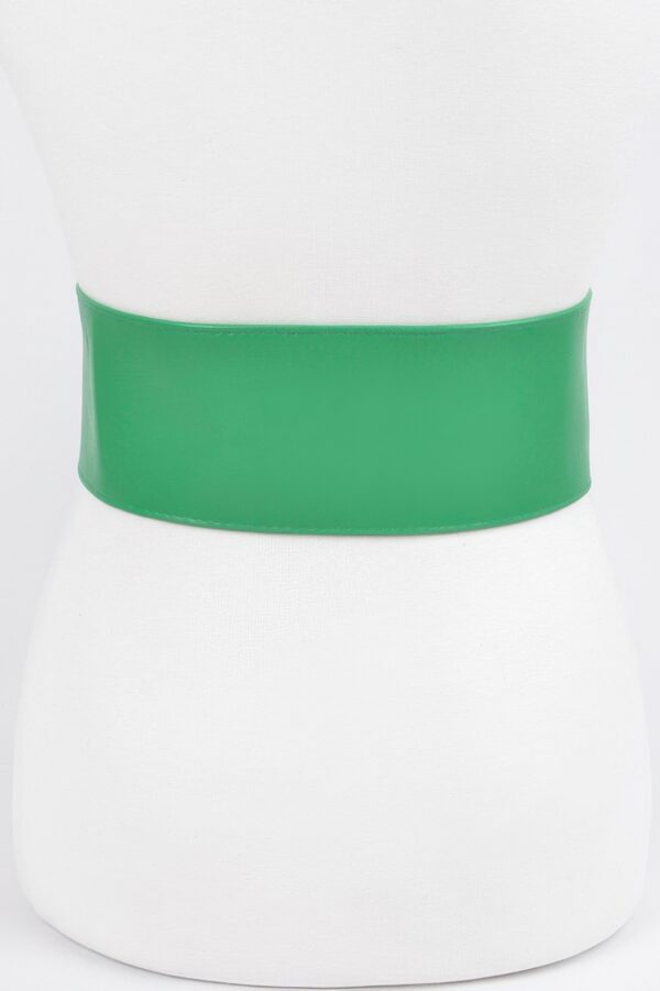 Faux Leather Wide Waist Belt – Structured Silhouette