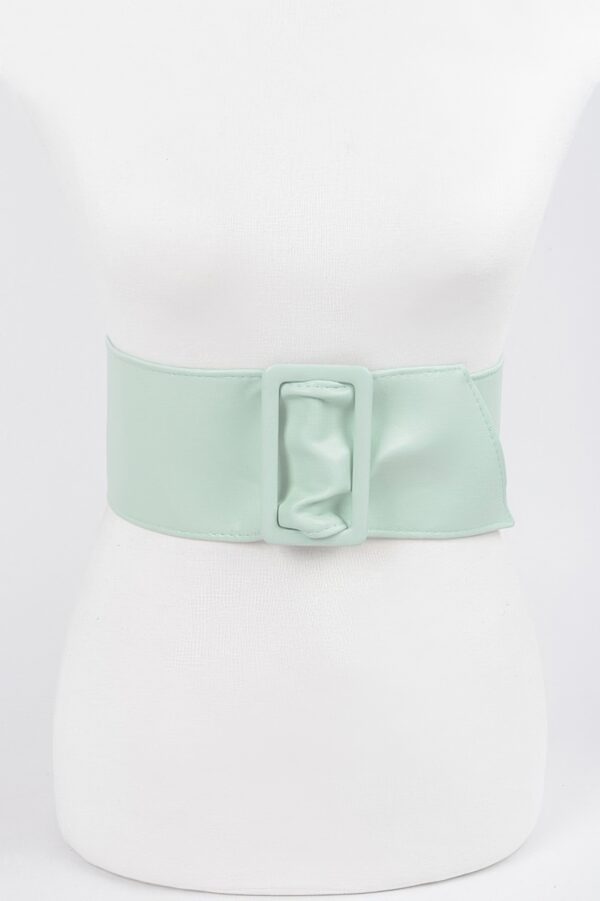 Faux Leather Wide Waist Belt – Structured Silhouette