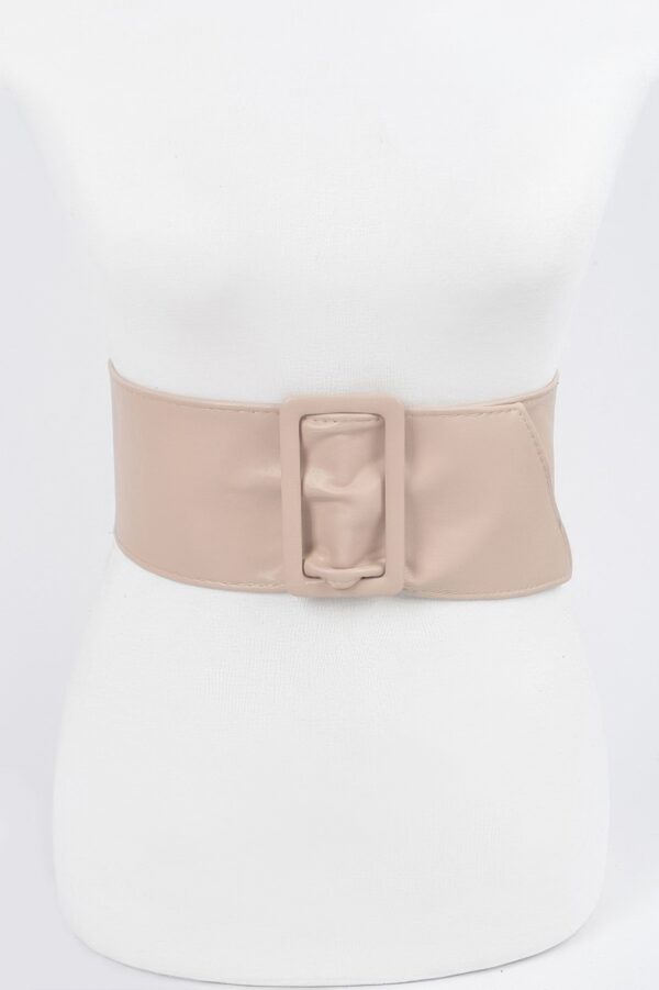 Faux Leather Wide Waist Belt – Structured Silhouette