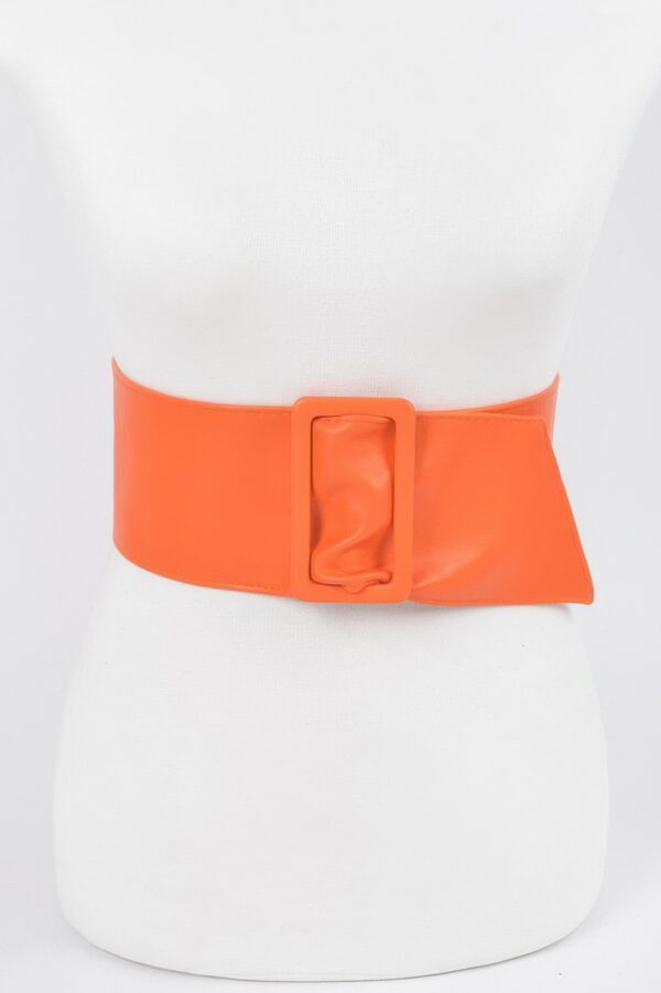 Faux Leather Wide Waist Belt – Structured Silhouette