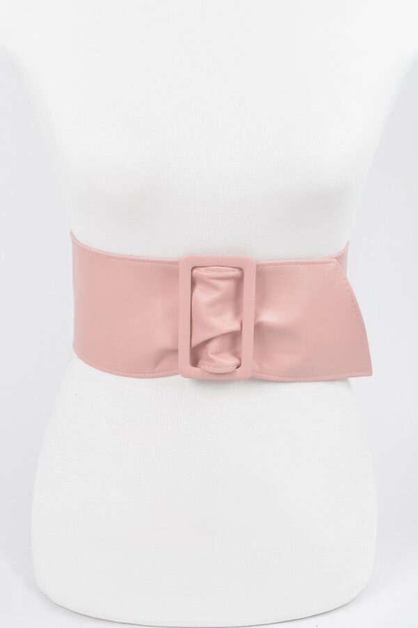 Faux Leather Wide Waist Belt – Structured Silhouette