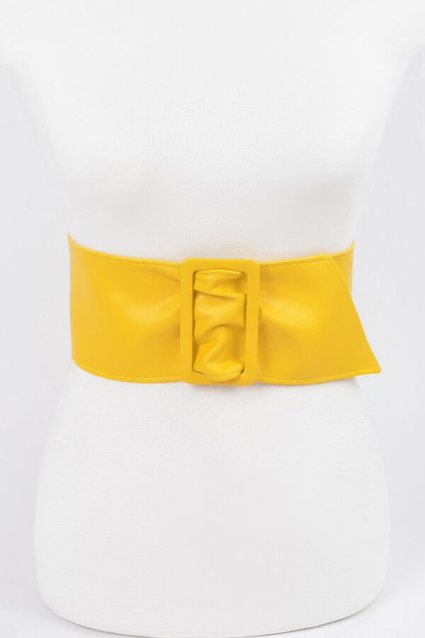 Faux Leather Wide Waist Belt – Structured Silhouette