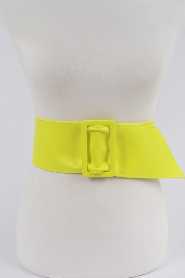 Faux Leather Wide Waist Belt – Structured Silhouette