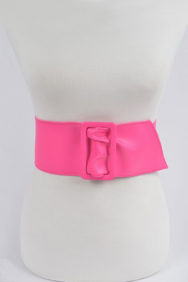Faux Leather Wide Waist Belt – Structured Silhouette