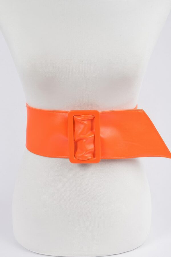 Faux Leather Wide Waist Belt – Structured Silhouette