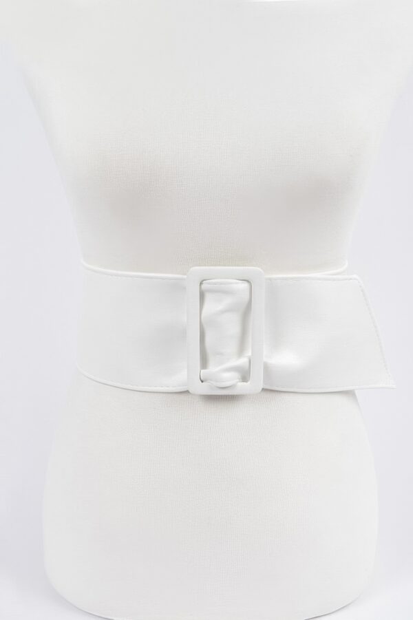 Faux Leather Wide Waist Belt – Structured Silhouette