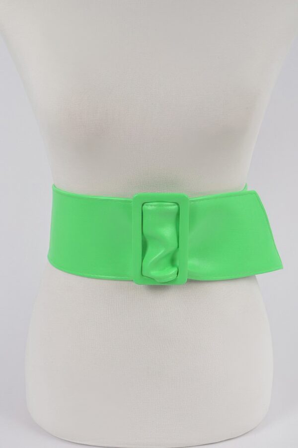 Faux Leather Wide Waist Belt – Structured Silhouette