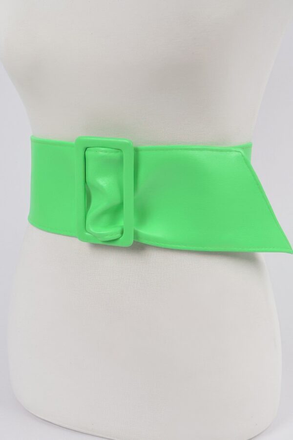 Faux Leather Wide Waist Belt – Structured Silhouette