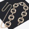 Melted Double-Ring Chain Belt – Sculptural Metallic
