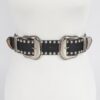 Studded Double-Buckle Waist Belt
