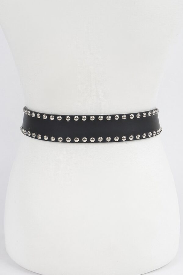Studded Double-Buckle Waist Belt