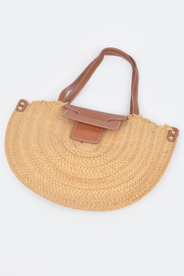 Faux Straw Crossbody Bag – Structured Textured Sling