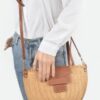 Faux Straw Crossbody Bag – Structured Textured Sling
