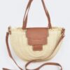 Faux Straw Crossbody Bag – Structured Textured Sling