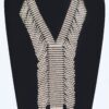 V-Shape Rhinestone Choker Necklace – Structured Silhouette