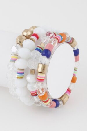 Multi Bead Bracelet – Rounded Textured Beads