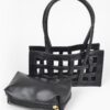 Woven Faux Leather Bag – Textured Structured Silhouette