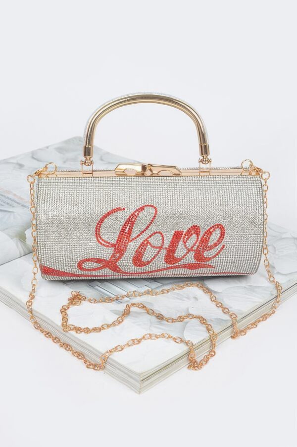 Rhinestone ‘Love’ Party Clutch – Sparkling Mini Evening Bag