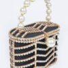 Rhinestone Embellished Metal Frame Clutch
