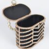 Rhinestone Embellished Metal Frame Clutch