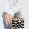 Rhinestone Embellished Metal Frame Clutch