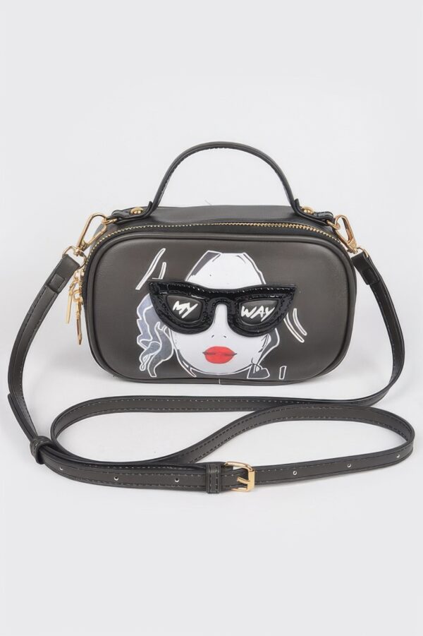Structured Top-Handle Novelty Bag – Mixed Metal Accents