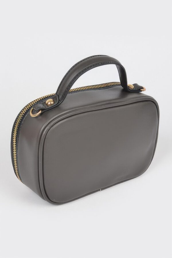Structured Top-Handle Novelty Bag – Mixed Metal Accents