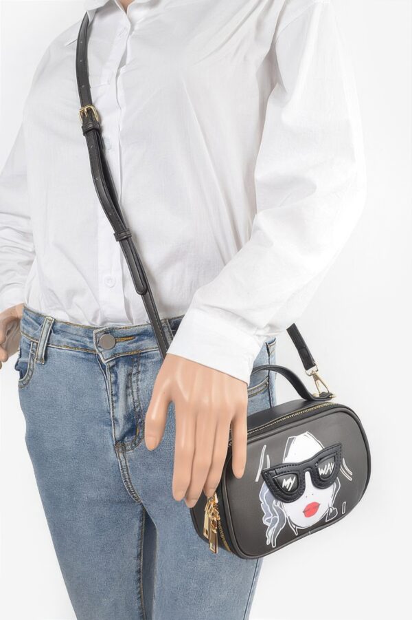 Structured Top-Handle Novelty Bag – Mixed Metal Accents