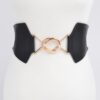 Plus-Size Wide Faux Leather Elastic Belt