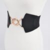 Plus-Size Wide Faux Leather Elastic Belt