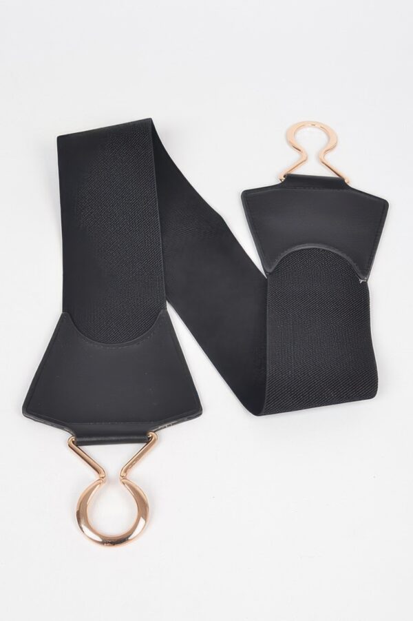Plus-Size Wide Faux Leather Elastic Belt