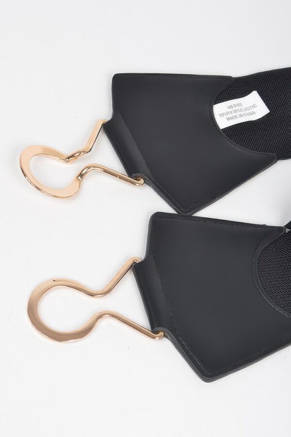 Plus-Size Wide Faux Leather Elastic Belt