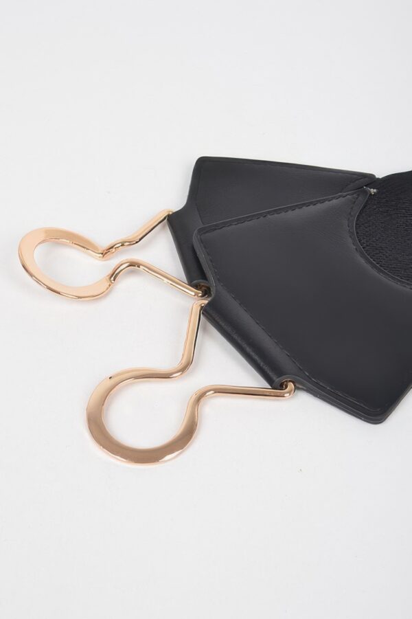 Plus-Size Wide Faux Leather Elastic Belt