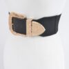 Plus-Size Wide Elastic Belt with Mixed-Metal Accents