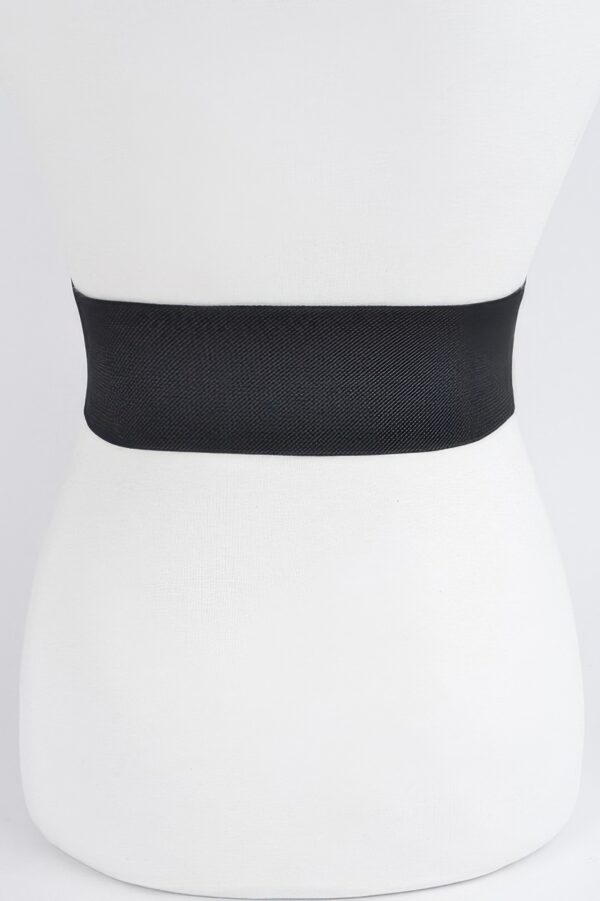 Plus-Size Wide Elastic Belt with Mixed-Metal Accents