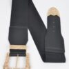 Plus-Size Wide Elastic Belt with Mixed-Metal Accents