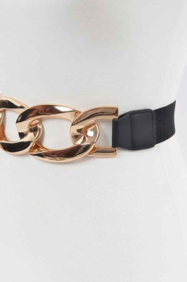 Oversized Chain-Detail Plus-Size Elastic Belt