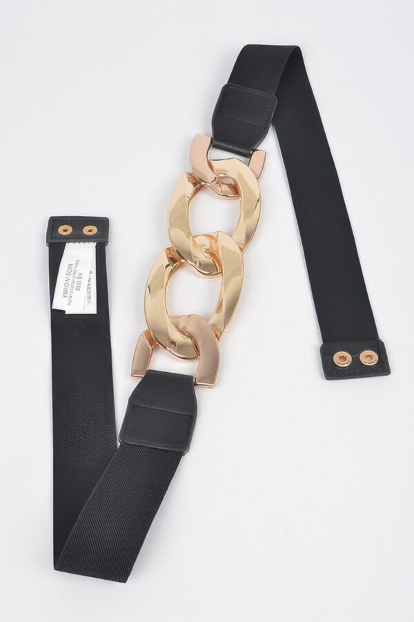 Oversized Chain-Detail Plus-Size Elastic Belt