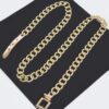 Monotone Metallic Slim Chain Belt – Plus Size